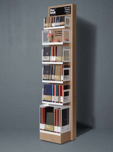 wooden floor stand with display